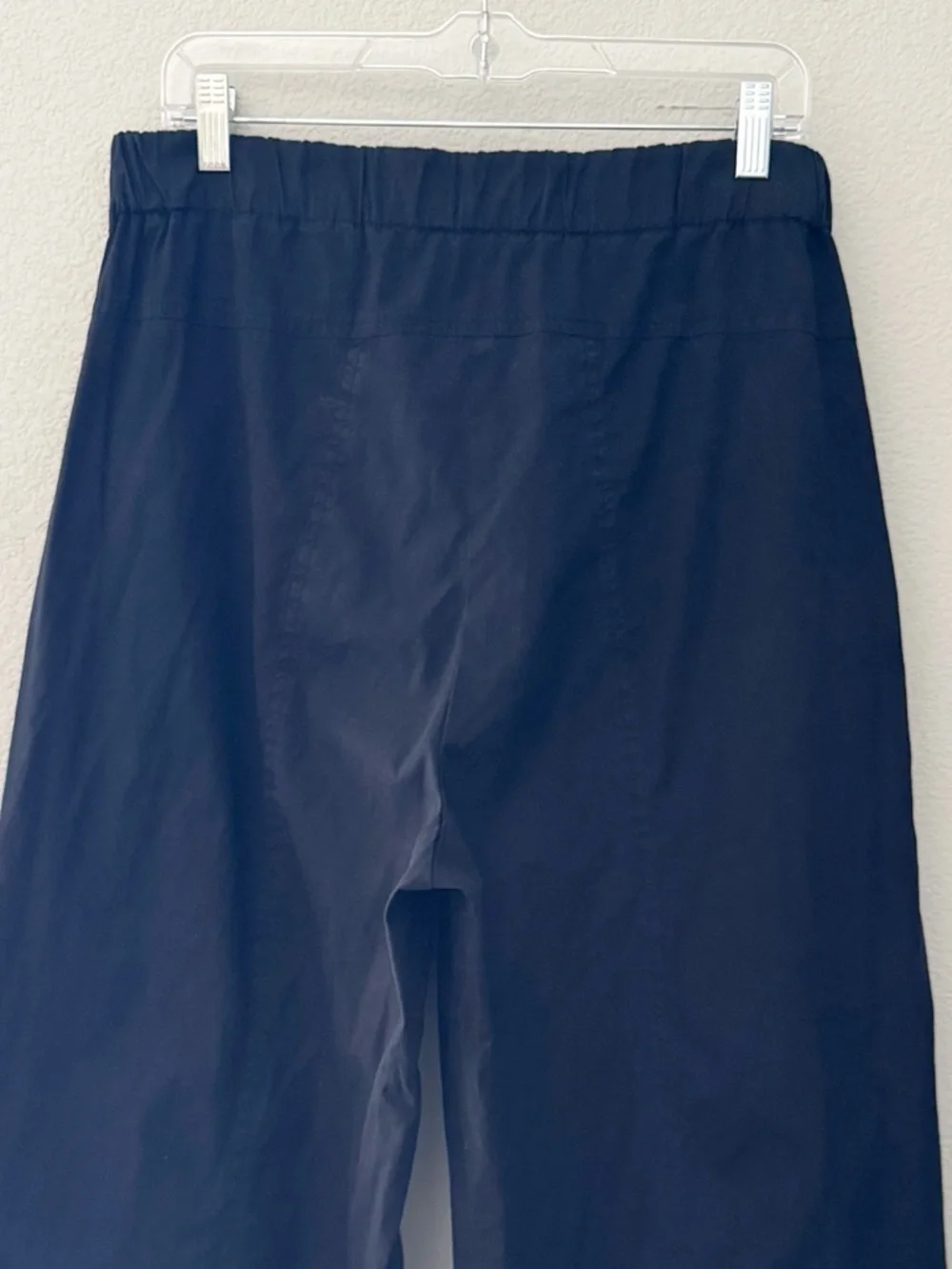 Eleven Stitch Design Wide Leg Pants Large Black Cotton Poplin Minimalist Boho - Picture 6 of 10